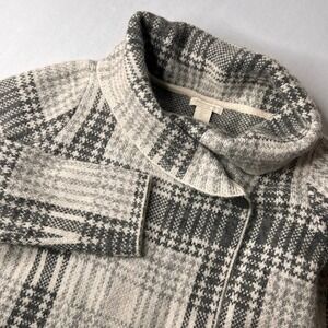 Christine Siriano Plaid Knit Sweater Cowl Neck Eyelash Size Large Knit Office